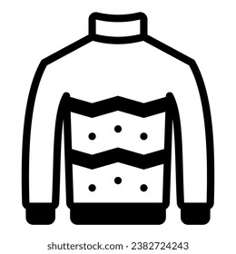 Sweater icon in solid line style. Suitable for logo, web, graphic design, illustration, sticker, books, etc.