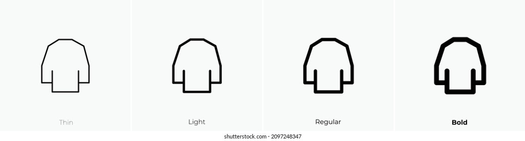 sweater icon. Thin, Light Regular And Bold style design isolated on white background