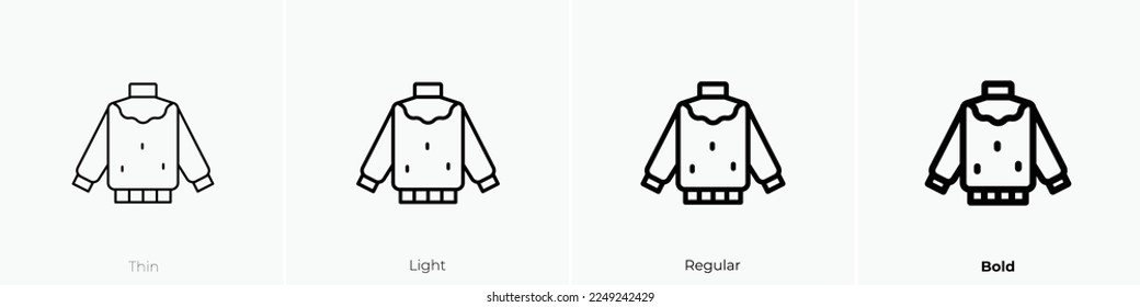 sweater icon. Thin, Light Regular And Bold style design isolated on white background