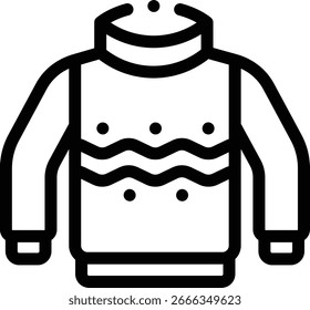 sweater icon. Thin Linear Style Design Isolated On White Background