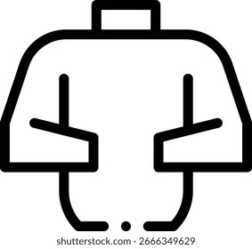 icono de suéter. Diseño De Estilo Lineal Delgado Aislado Sobre Fondo Blanco
