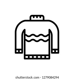 Sweater Icon Vector Illustration in Line Style for Any Purpose