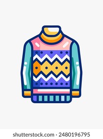 Sweater icon of vector illustration for web and mobile, colored vector design 