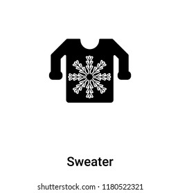 Sweater icon vector isolated on white background, logo concept of Sweater sign on transparent background, filled black symbol