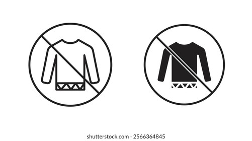 Sweater icons in line stroke and flat versions