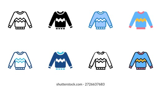 Sweater icons set multiple style collection. Editable stroke 

