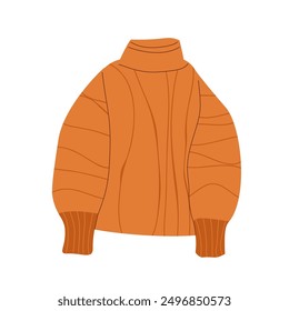 Sweater isolated on white background. Autumn cozy jumper. Vector hand drawn illustration