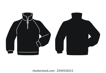 Sweater, jersey, pullover, male wardrobe, black silhouette