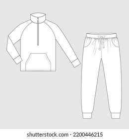 Pullover-Jogging, CAD, Technische Zeichnung