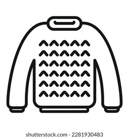 Sweater knit icon outline vector. Wool yarn. Winter fashion