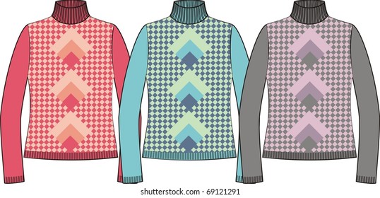 Sweater for knitting ( vector)  More clothing designs in my portfolio!