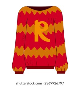 Sweater and letter R