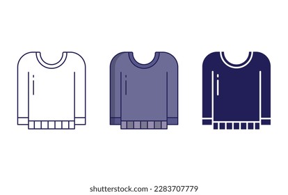 Sweater line and solid vector icons