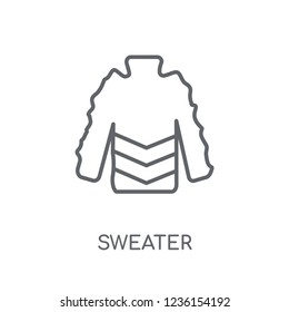 Sweater linear icon. Modern outline Sweater logo concept on white background from Clothes collection. Suitable for use on web apps, mobile apps and print media.