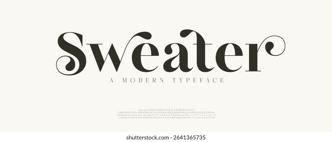 Sweater Luxury Elegant beauty font alphabet logo. Typography beautiful minimal elegant sans fonts fashion wedding vintage retro logos. vector illustration
