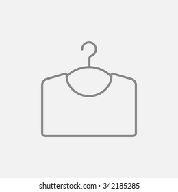 Sweater on hanger line icon for web, mobile and infographics. Vector dark grey icon isolated on light grey background.