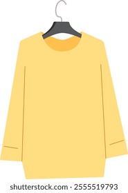 Sweater on a hanger. Vector illustration with transparent background.