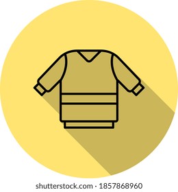 Icono de contorno de sudoración en estilo de sombra larga
