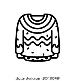 Sweater outline icons. Vector illustration. Editable stroke. Isolated icon suitable for web, infographics, interface and apps.