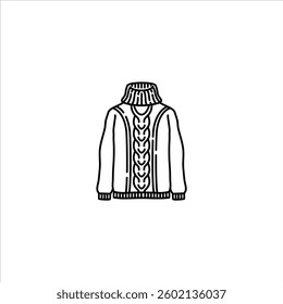 Sweater outline illustration. winter fashion black line illustration
