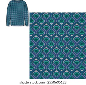 sweater and pattern design. retro pattern design, fashion and more