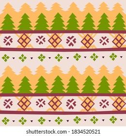 Sweater pattern for fabric design, Textile ornament. Christmas background.