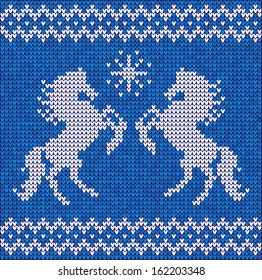 sweater pattern with horses seamless pattern