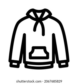 Sweater with a pocket icon on white background. Linear style sign for mobile concept and web design. Vector Illustration