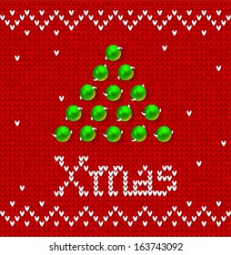 sweater seamless pattern. Christmas card concept with beads