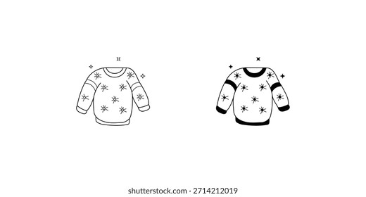 Conjunto de iconos de suéter con fondo blanco Vector Ilustración de stock