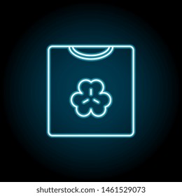 Sweater, shamrock neon icon. Simple thin line, outline vector of Saint Patricks Day icons for UI and UX, website or mobile application