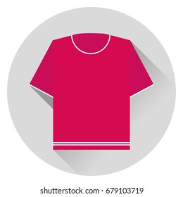 sweater short sleeve Burgundy striped icon on gray background with shadow