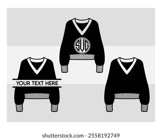 Sweater silhouette, Ugly Sweater, Winter, Holiday, Sweater outline, Sweater Vector, Illustration,