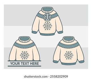 Sweater silhouette, Ugly Sweater, Winter, Holiday, Sweater outline, Sweater Vector, Illustration,