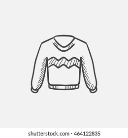 Sweater sketch icon for web, mobile and infographics. Hand drawn vector isolated icon.