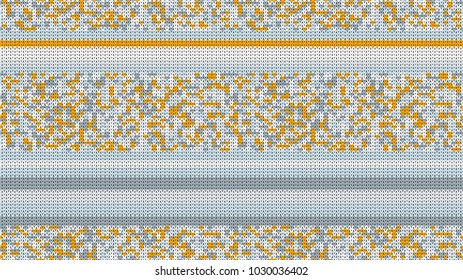 Sweater Texture with Empty Space for Text. Winter Sweater Holiday Design. Vector Seamless Knitting Sweater Texture
