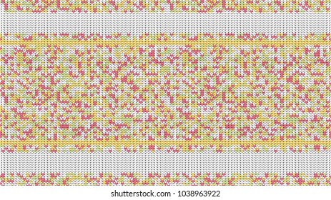 Sweater Texture with Empty Space for Text. Winter Sweater Holiday Design. Vector Seamless Knitting Sweater Texture
