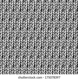 Sweater texture, vector sketch seamless pattern
