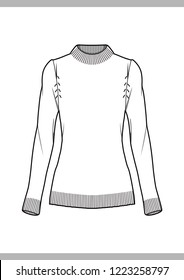 SWEATER TOP Fashion technical drawings flat Sketches vector template