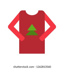 Sweater vector, Chirstmas related flat design icon