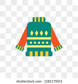 Sweater vector icon isolated on transparent background, Sweater logo concept