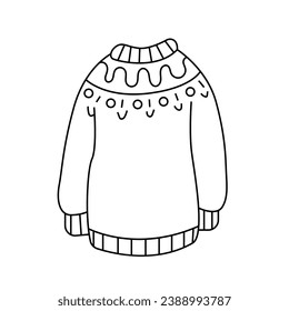 
Sweater. Vector illustration in doodle style. Isolated on white background.