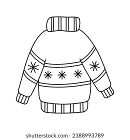 
Sweater. Vector illustration in doodle style. Isolated on white background.