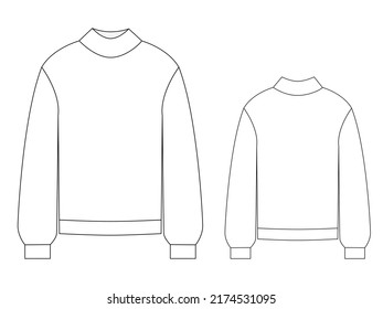 Sweater Vector Illustration Isolated Front Back Stock Vector (Royalty ...