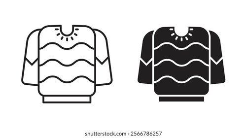 Sweater vector line icon illustration