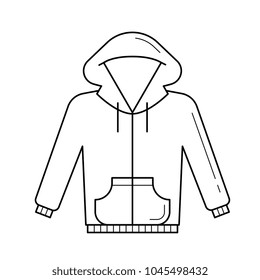 Sweater vector line icon isolated on white background. Casual hoodie sweater line icon for infographic, website or app.
