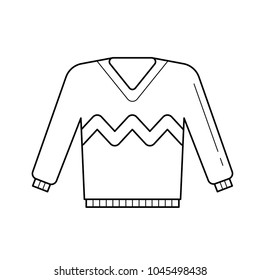 Sweater vector line icon isolated on white background. Attire line icon for infographic, website or app.