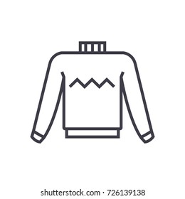 sweater vector line icon, sign, illustration on background, editable strokes