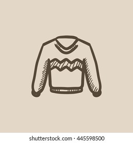 Sweater vector sketch icon isolated on background. Hand drawn Sweater icon. Sweater sketch icon for infographic, website or app.