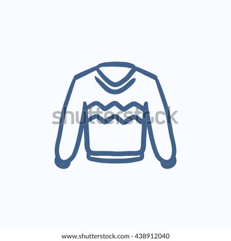 Sweater vector sketch icon isolated on background. Hand drawn Sweater icon. Sweater sketch icon for infographic, website or app.